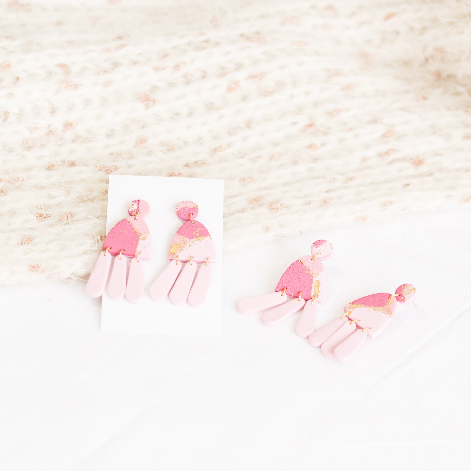 Pink Textured Jellyfish Earrings - Claymore NZ - Earrings