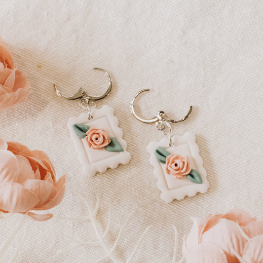 Pastel Floral Stamp Earrings - Claymore NZ - Earrings