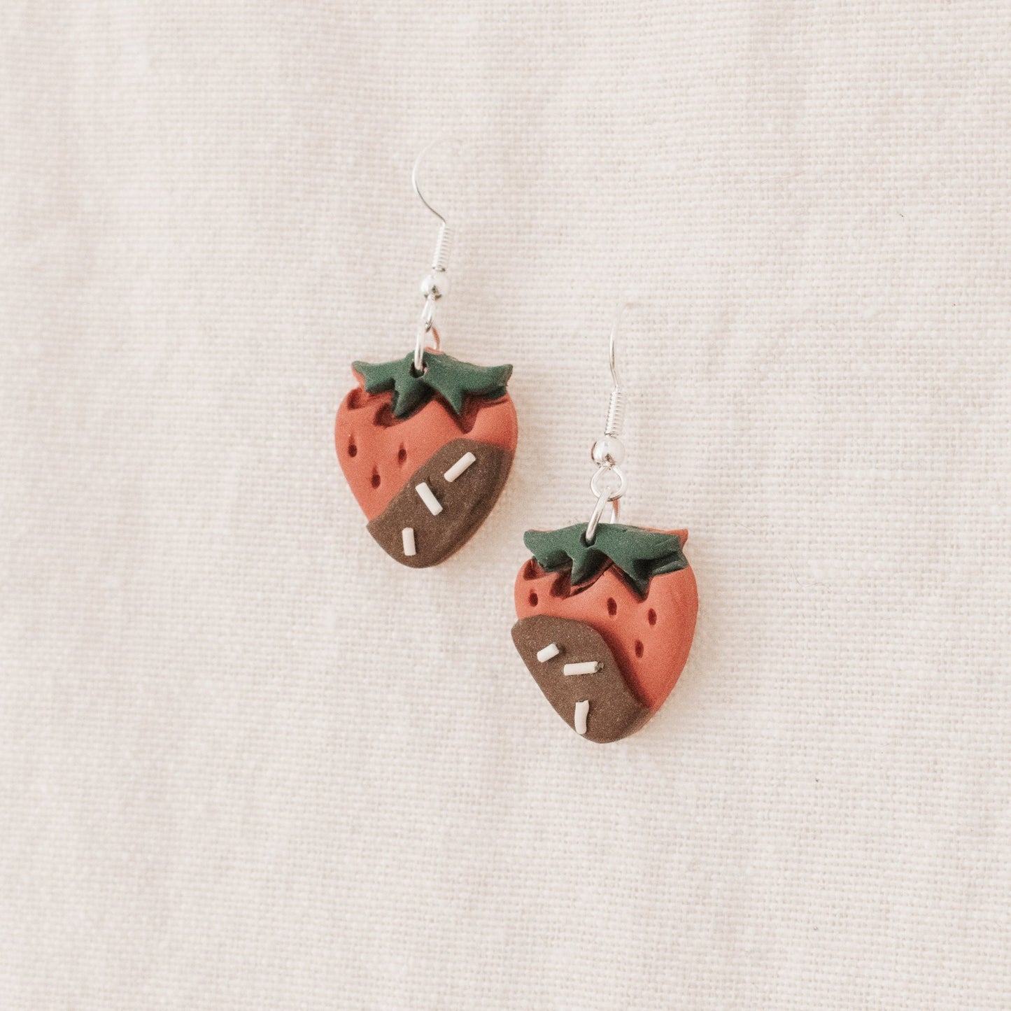Chocolate Dipped Strawberry Earrings - Claymore NZ - Earrings