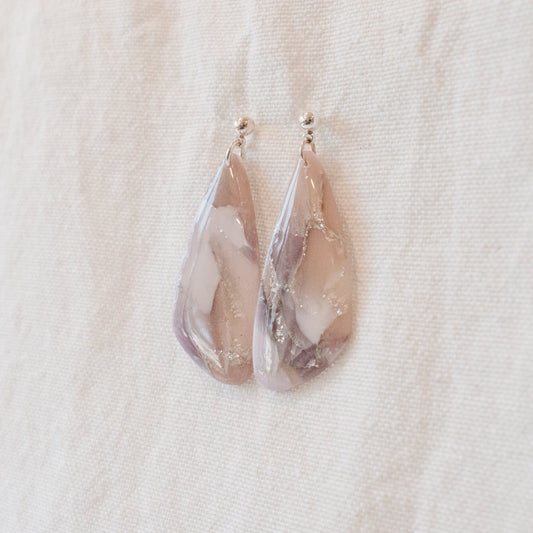 Dusty Lavender Marble Dagger Earrings - Claymore NZ - Earrings