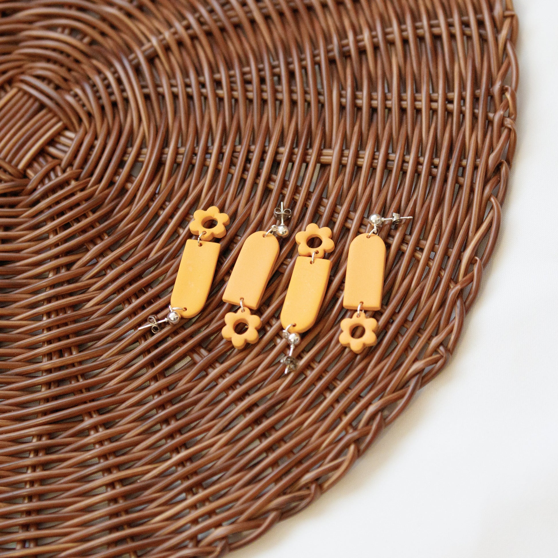 Yellow Minimal Long Arch Earrings - Claymore NZ-Earrings