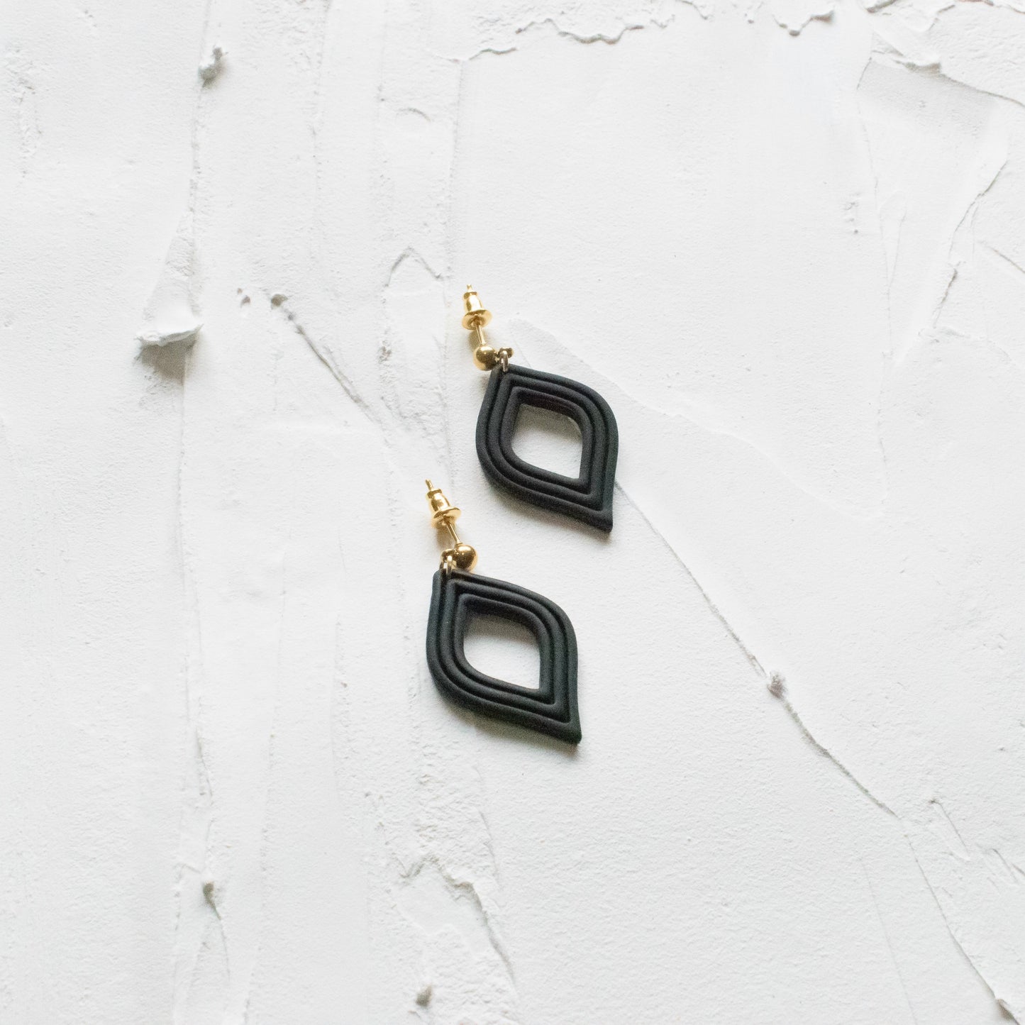Black Embossed Cutout Earrings - Claymore NZ - Earrings