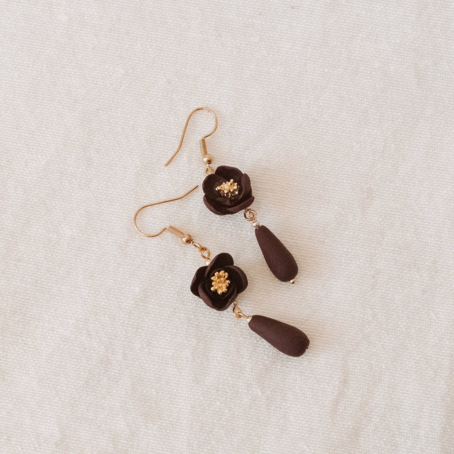 Floral Burgandy Beaded Earrings - Claymore NZ - Earrings