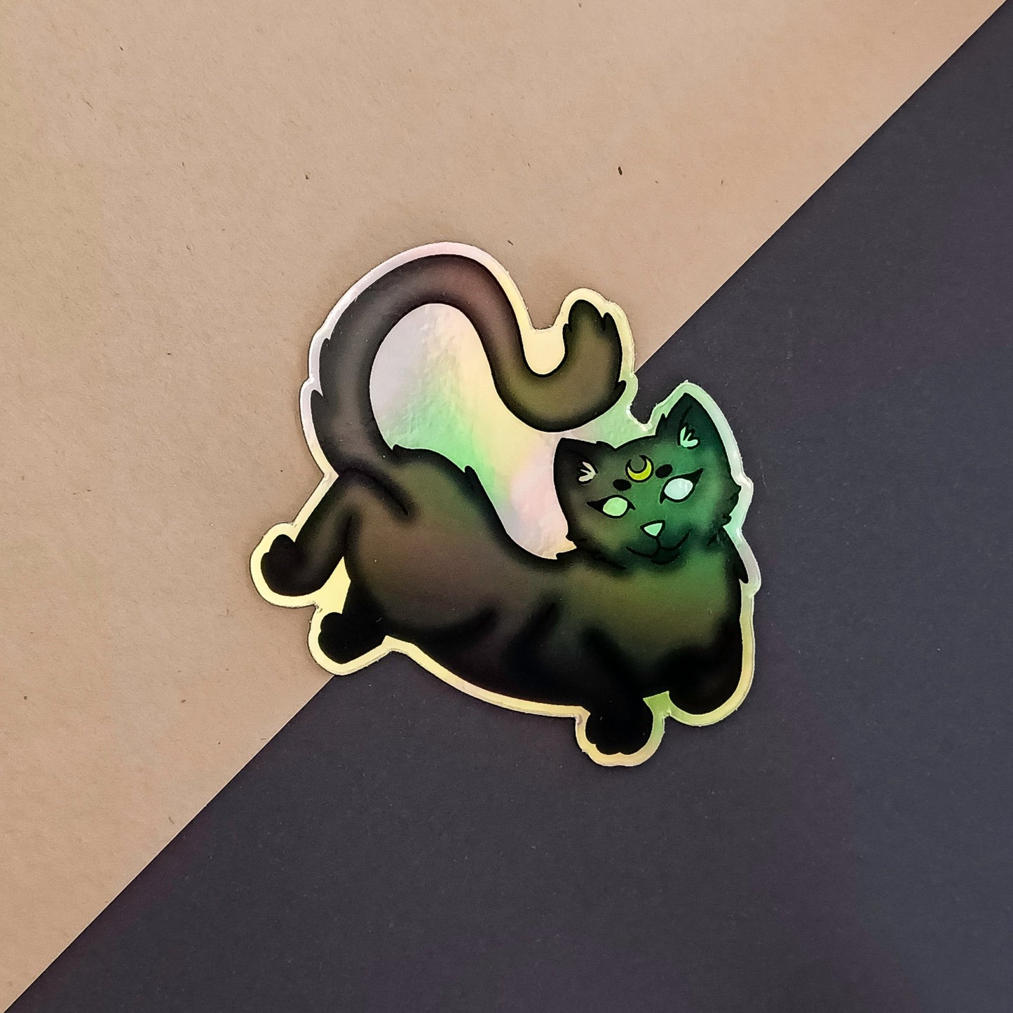 Holographic Void Cat Sticker - Claymore NZ -