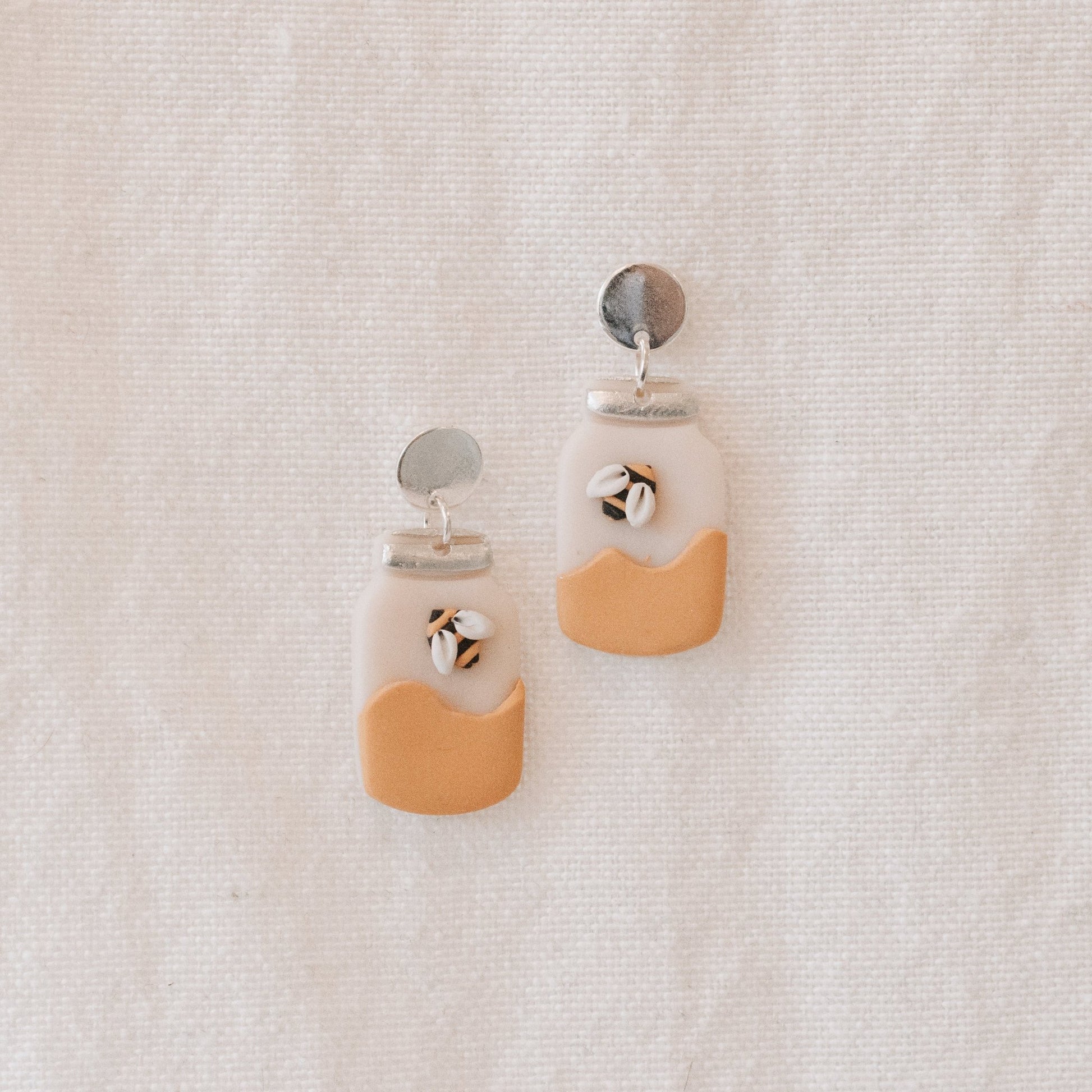 Honey Bee Mason Jar Earrings - Claymore NZ - Earrings