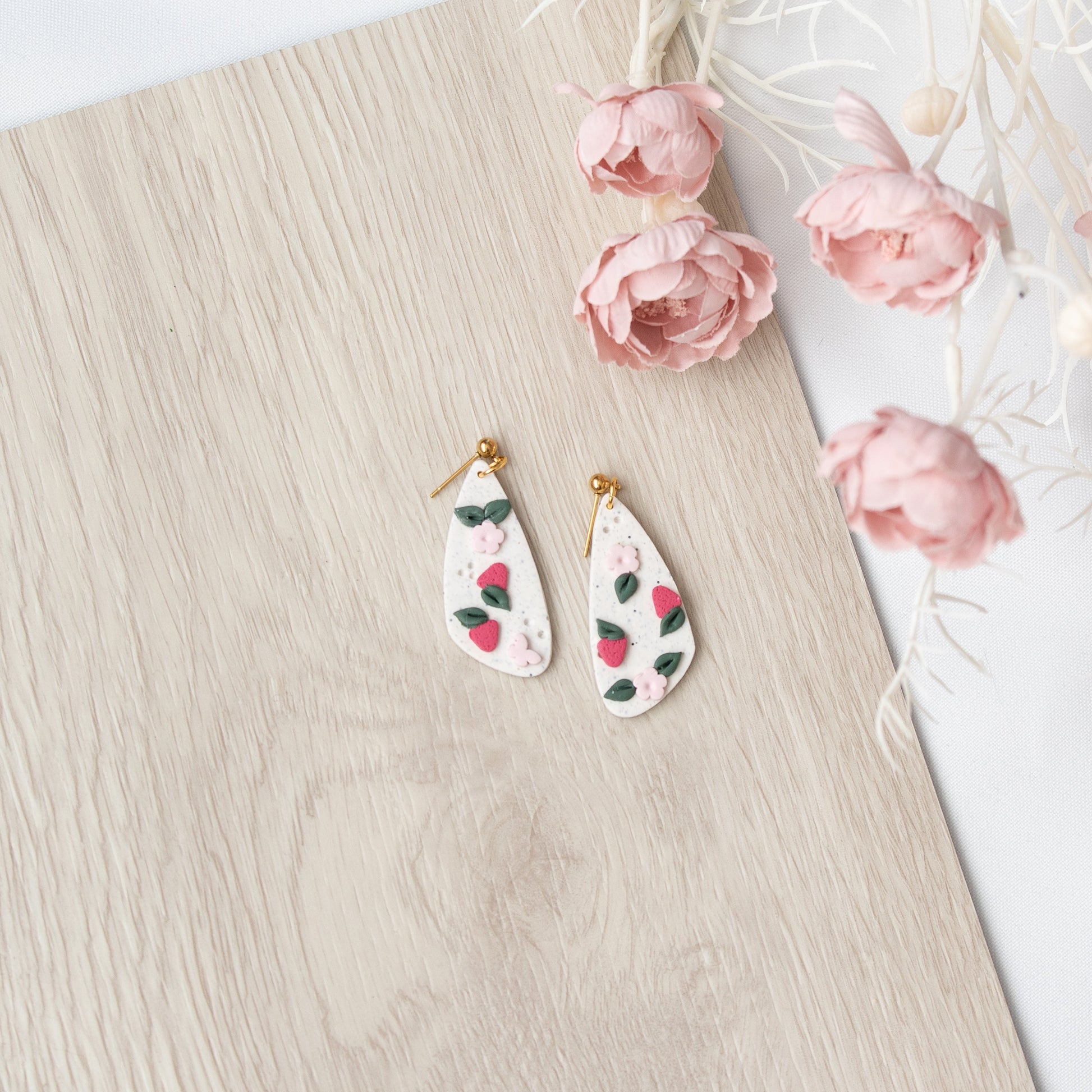 Strawberry Floral Fruit Dagger Earrings - Claymore NZ - Earrings