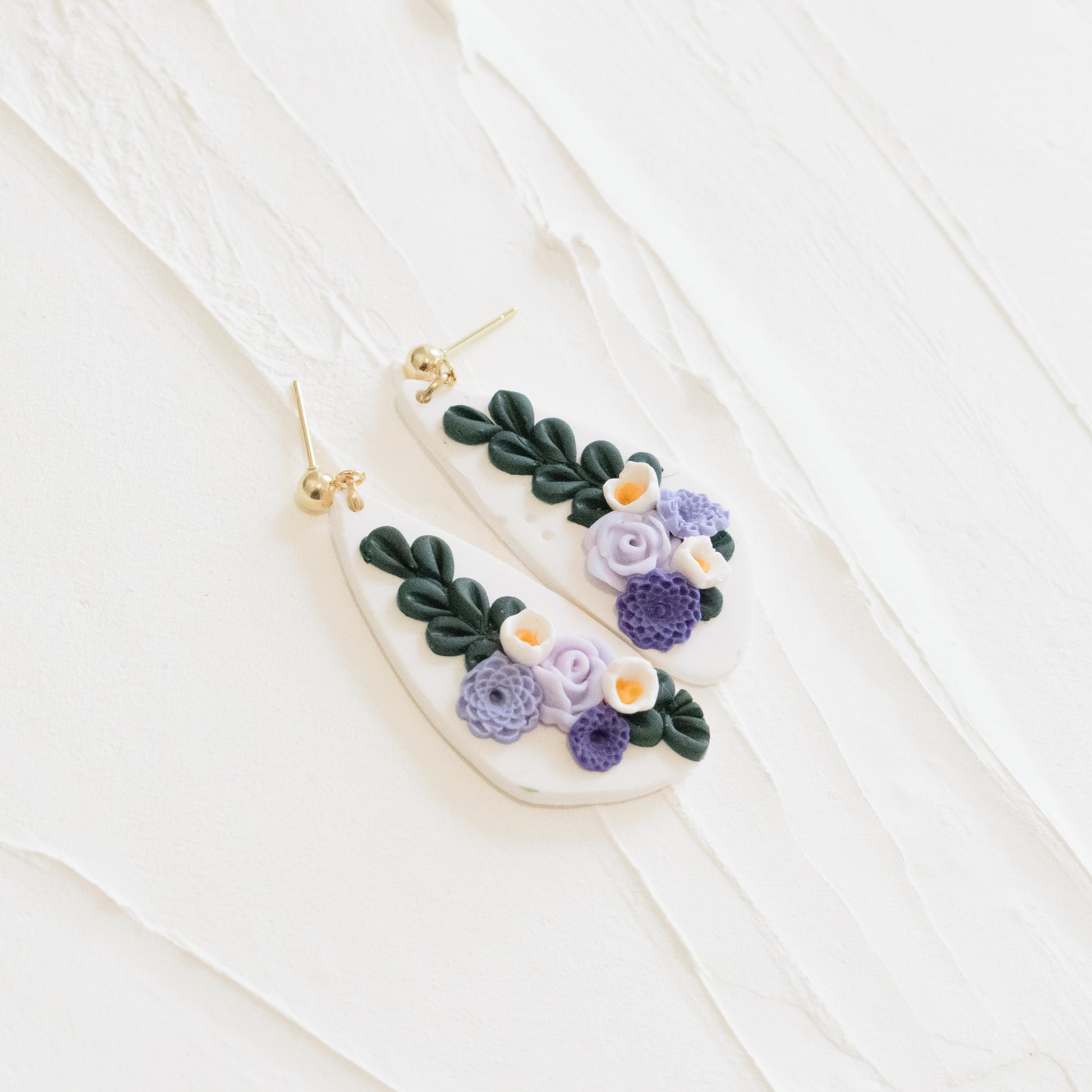 Lavender Floral Dagger Earrings - Claymore NZ-Earrings