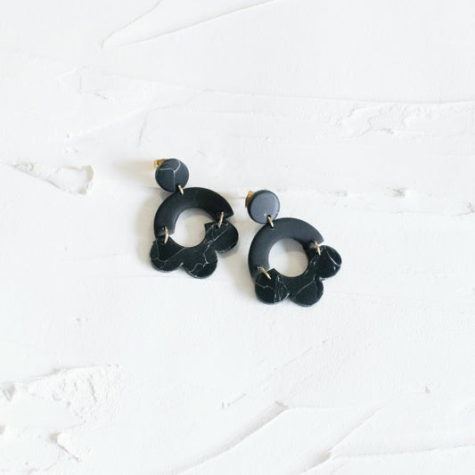 Autumn Marble Arch Earrings - Black - Claymore NZ - Earrings