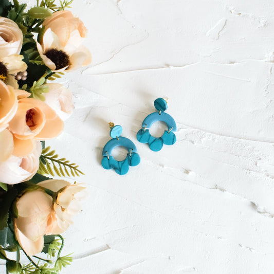 Autumn Marble Arch Earrings - Turquoise Blue - Claymore NZ - Earrings