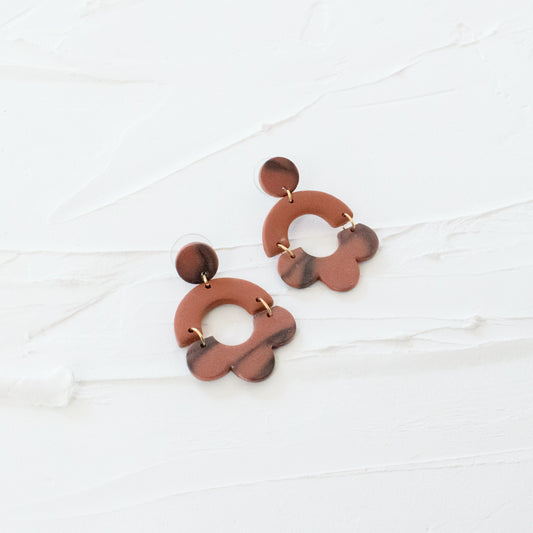 Autumn Marble Arch Earrings - Rust Red - Claymore NZ - Earrings