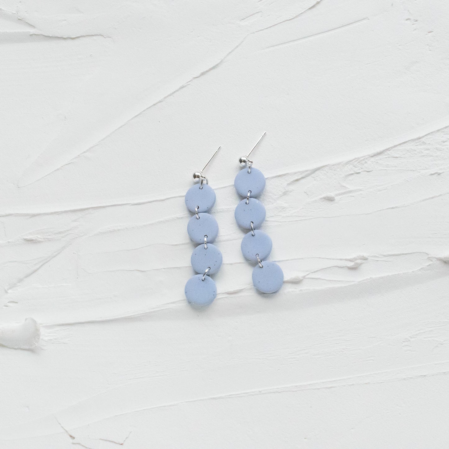 Mini Tiered Glittery Pale Blue Earrings - Claymore NZ - Earrings