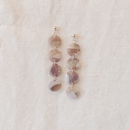 Mini Tiered Lavender Marble Earrings - Claymore NZ - Earrings