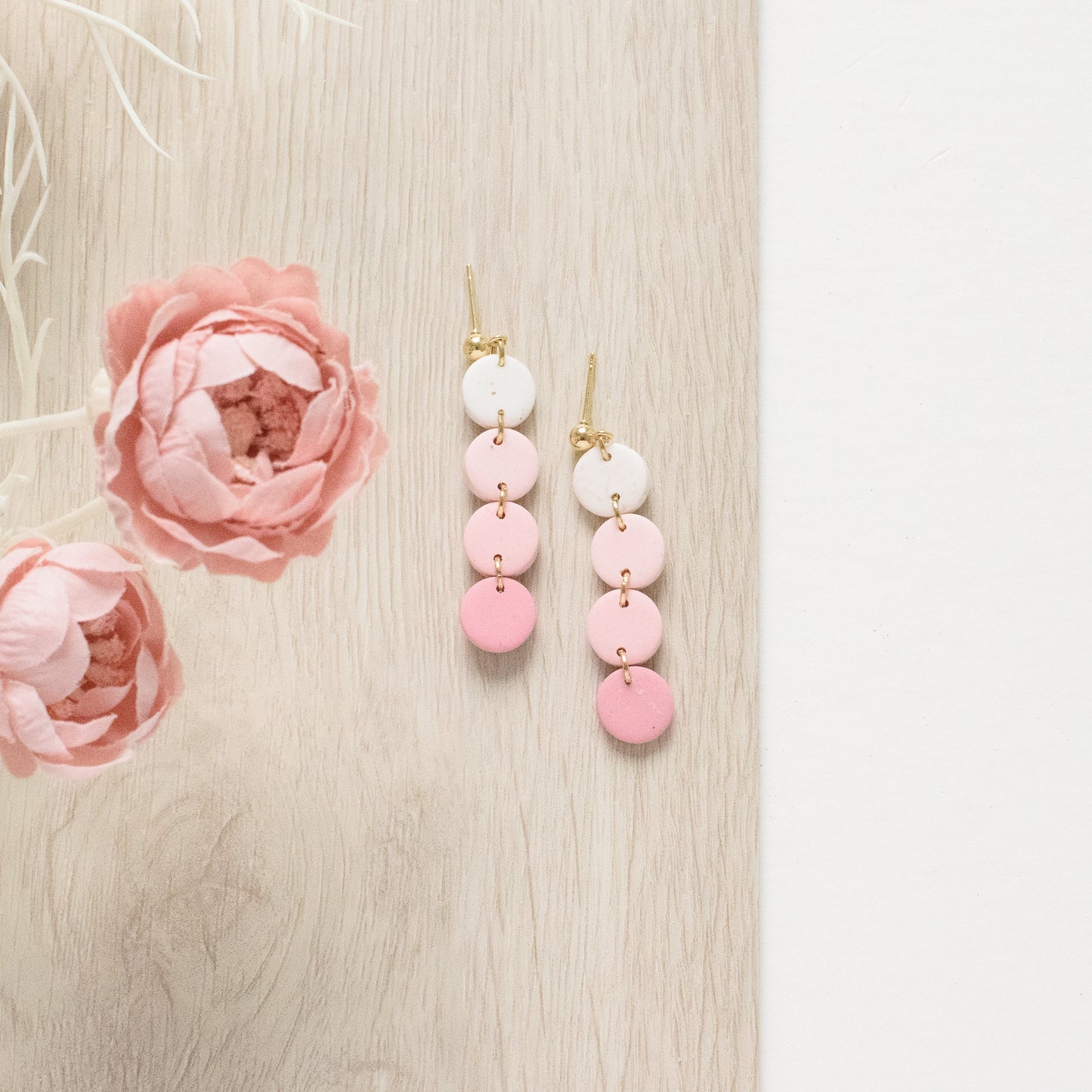 Mini Tiered Pink Ombre Gradient Earrings - Claymore NZ-Earrings