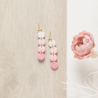 Mini Tiered Pink Ombre Gradient Earrings - Claymore NZ-Earrings