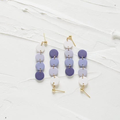 Mini Tiered Purple Ombre Gradient Earrings - Claymore NZ - Earrings