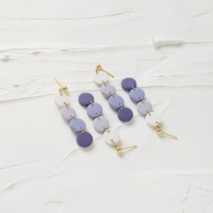Mini Tiered Purple Ombre Gradient Earrings - Claymore NZ - Earrings