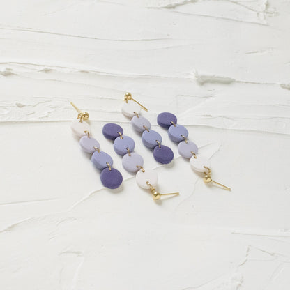 Mini Tiered Purple Ombre Gradient Earrings - Claymore NZ-Earrings