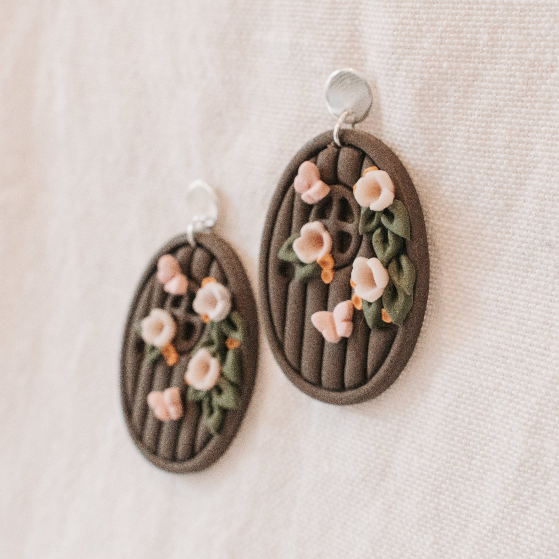Overgrown Floral Hobbit Door Earrings - Claymore NZ - Earrings