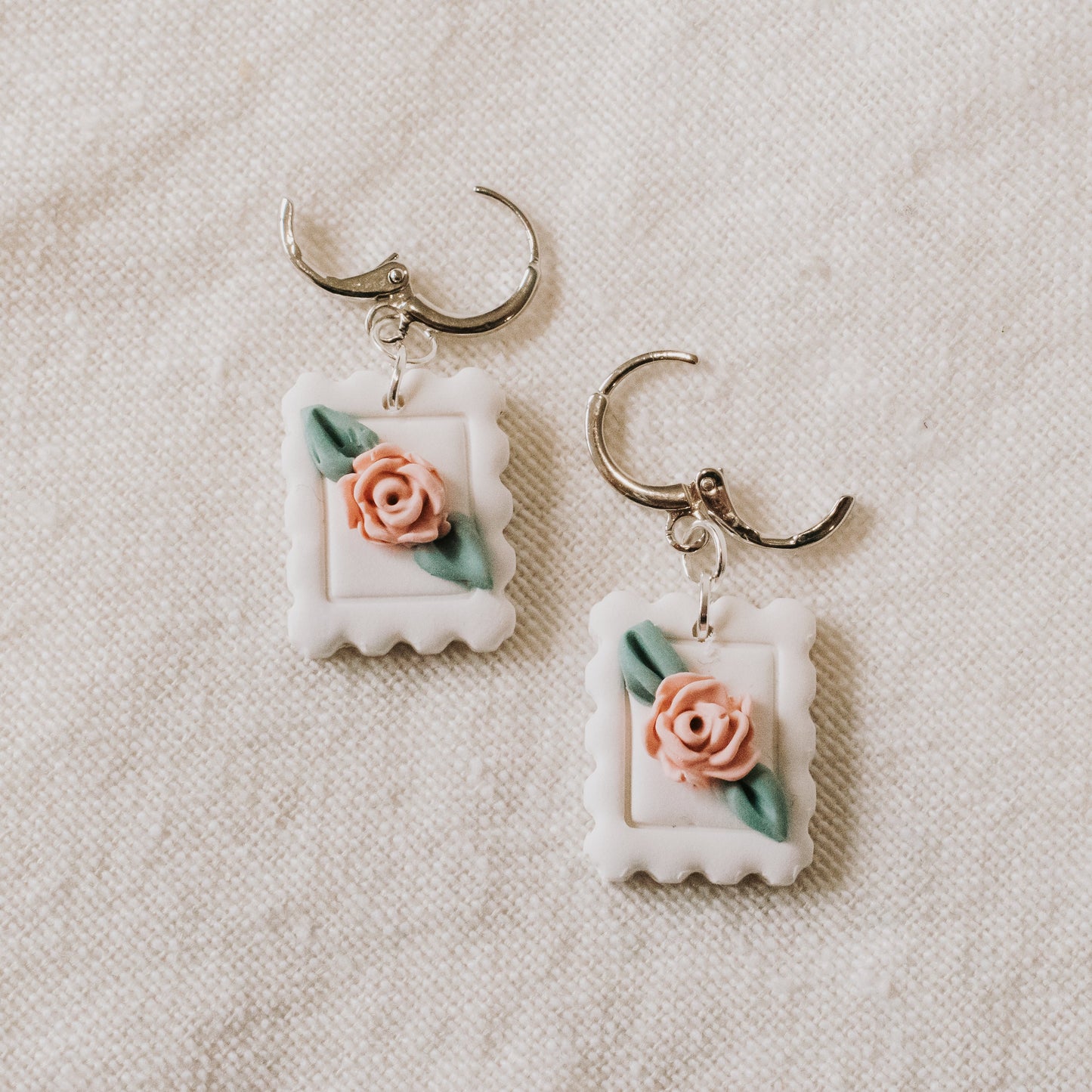 Pastel Floral Stamp Earrings - Claymore NZ-Earrings