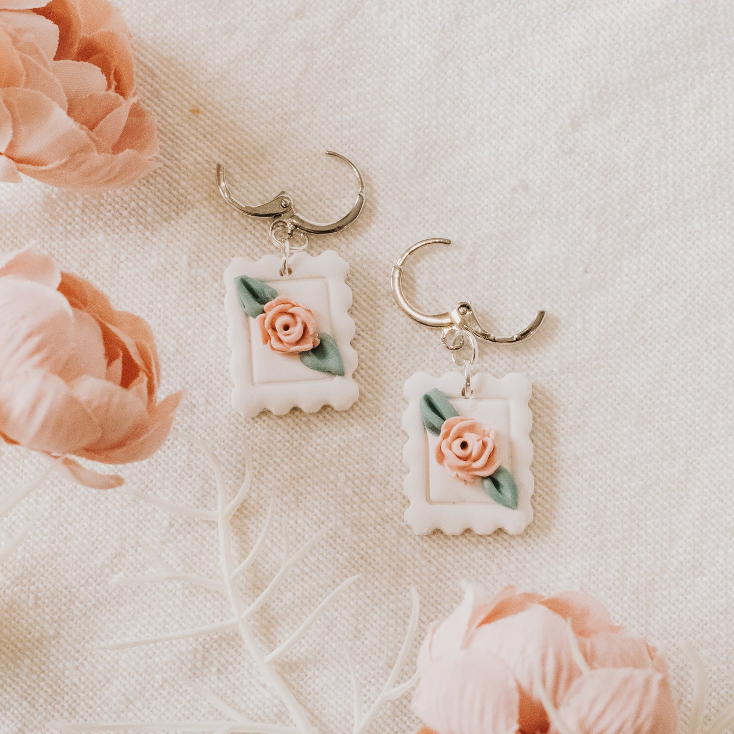 Pastel Floral Stamp Earrings - Claymore NZ - Earrings
