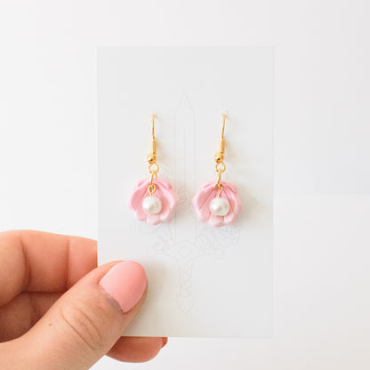 Pink Gradient Pearl Sea Shell Earrings - Claymore NZ - Earrings