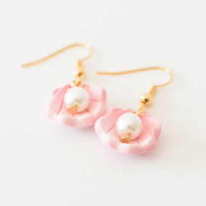 Pink Gradient Pearl Sea Shell Earrings - Claymore NZ-Earrings
