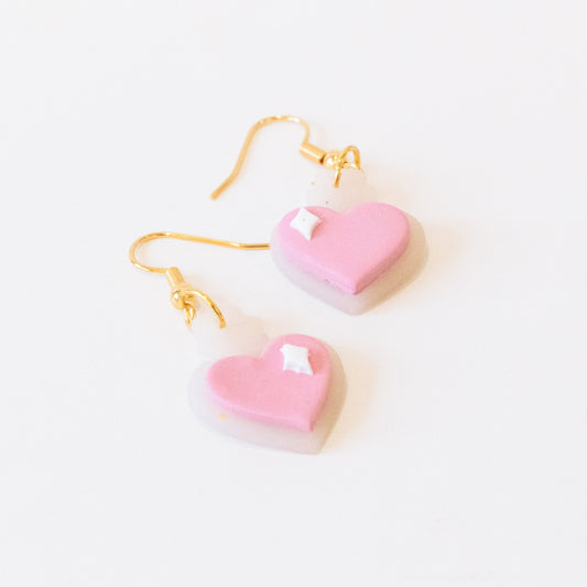 Pink Heart Potion Bottle Earrings - Claymore NZ - Earrings