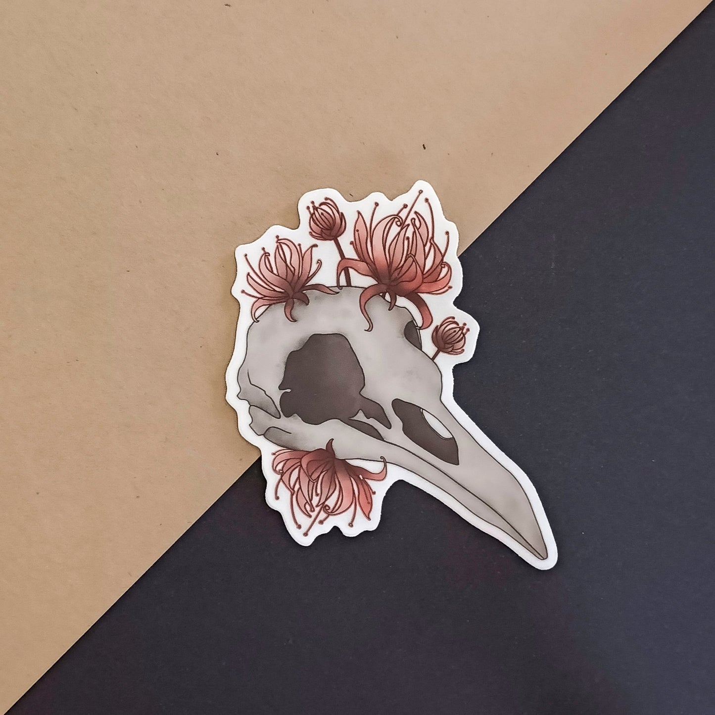 Raven Skull Sticker - Claymore NZ -