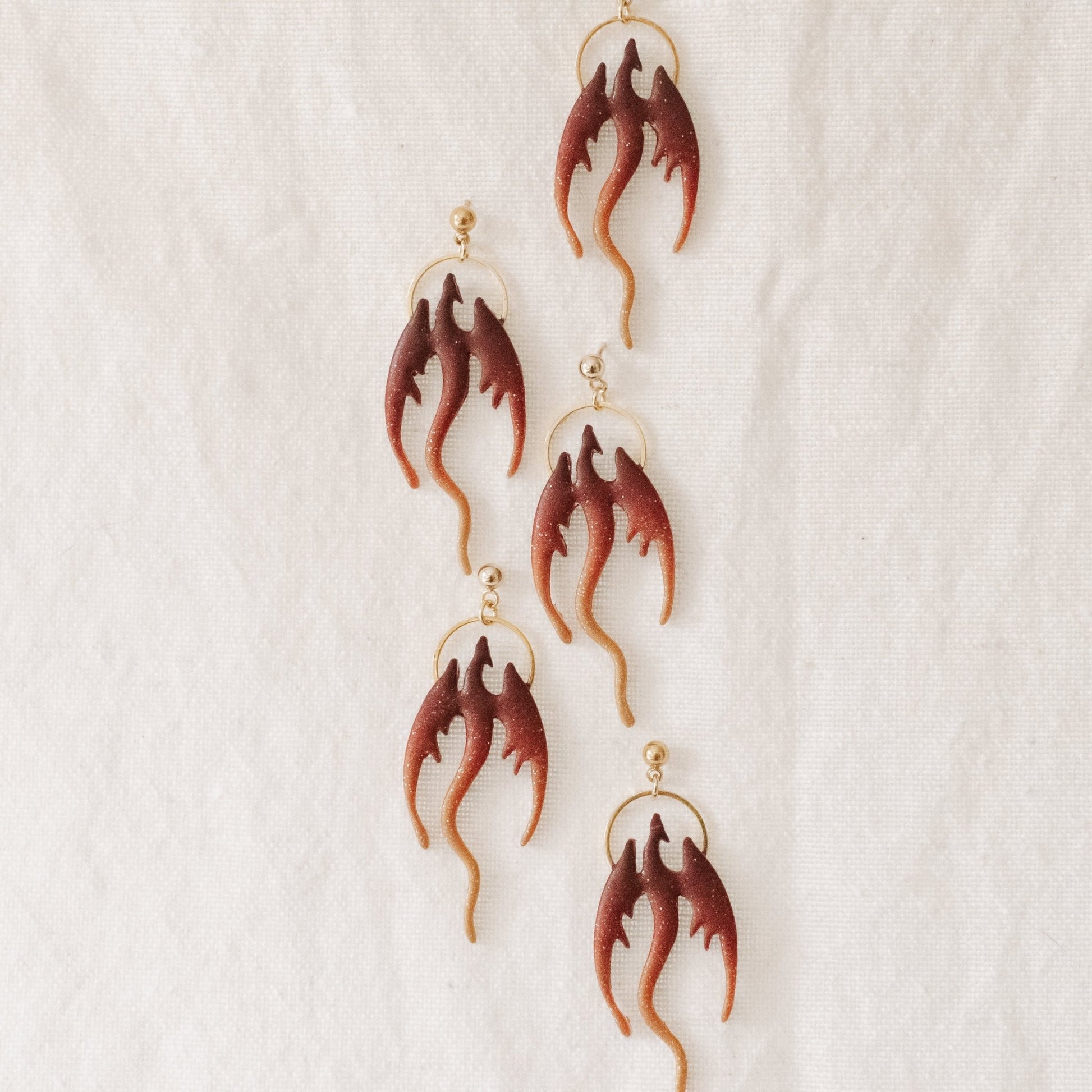 Sunset Dragon Earrings - Claymore NZ - Earrings
