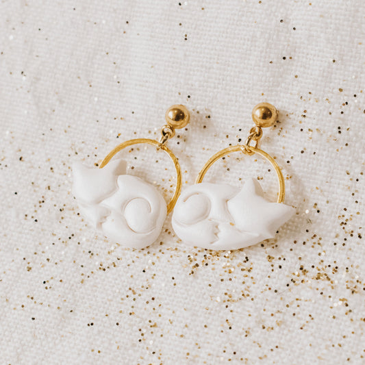 Tiny Sleeping Fox Earrings - Claymore NZ - Earrings