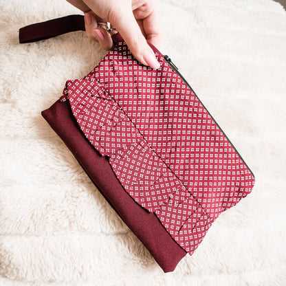 Vintage Fabric Ruffle Clutch - Claymore NZ-Handbags